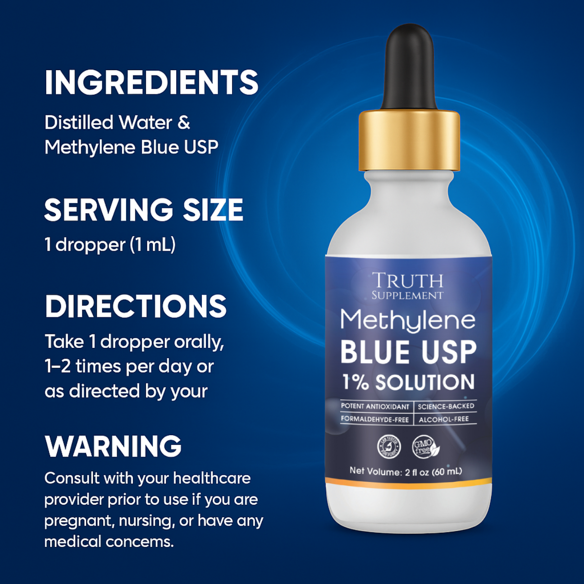 Methylene Blue 1% - Liquid Drops